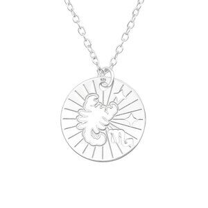 Sterling Silver Scorpio Laser Cutout Necklace